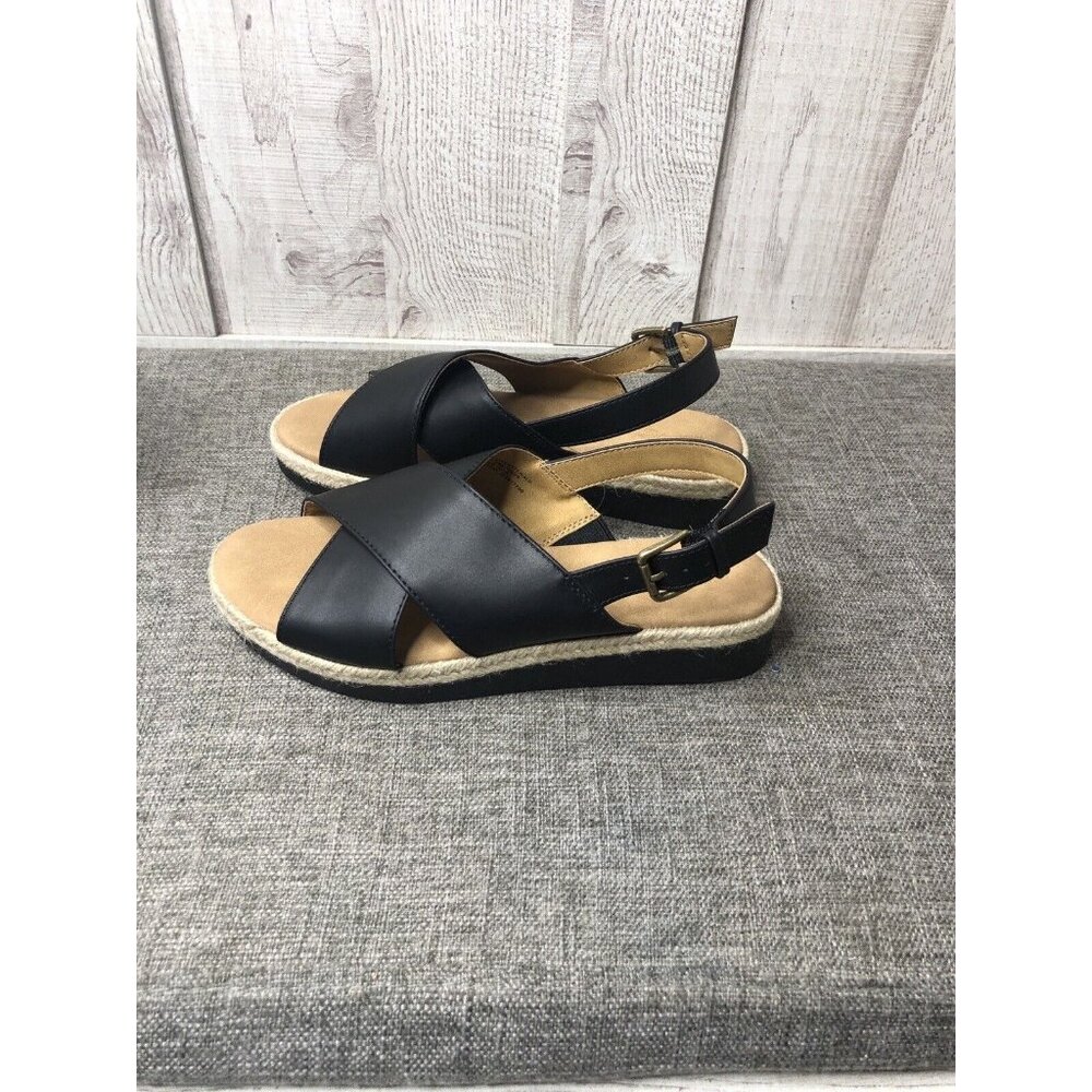 Universal Thread Womens Size 6.5 Black Sandals Frances Sporty Platform Strap - Picture 6 of 7